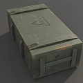 Vintage Green Military Weapon Storage Box With Worn Surface And Identification Marks For Arms Storage