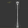 Elegant Classical Floor Lamp With Black Metal Stand And Decorative Glass Shade
