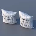 White Decorative Pillows with Wish You a Good Sleep and I Need More Sleep Text