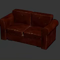 Modern Red Leather Two Seater Sofa For Sleek Living Room Interior