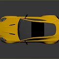 Yellow Sports Car With Black Roof Sleek Design Shiny Wheels And Reflective Surface