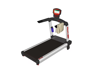 Modern Treadmill With Digital Display Handrails And Towel Holder For Home Fitness 3d model