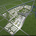 Aerial View Planning of Modern Urban Layout with Buildings Roads and Green Spaces