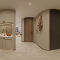 Modern Light Luxury Open Plan Living And Dining Room With Cozy Furnishings And Integrated Kitchen