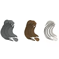 Modern Curved Decorative Ornament Set With Ceramic And Metal Pieces For Home Decor