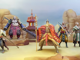 Modern game character monk 3d model