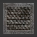 Rustic Metal Cube Structure with Grid Pattern Surface Design on Dark Reflective Background 3d model