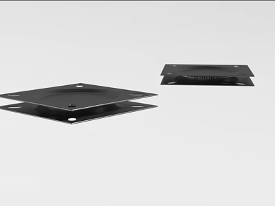 Hardware Tools Black Steel Mounting Base Plates Featuring Durable Design And Installation Holes 3d model