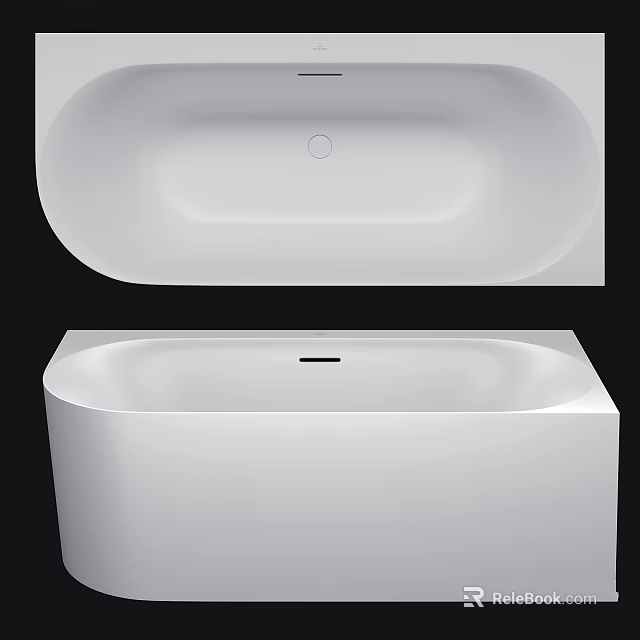 Sleek White Freestanding Bathtub With Modern Design And Smooth Surface Finish 3d model 