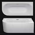 Sleek White Freestanding Bathtub With Modern Design And Smooth Surface Finish