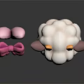 Cute Animal Hair Accessories Pink Rabbit Ear With Bow And White Sheep With Yellow Horns