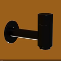 Modern Black Wall Mounted Faucet With Sleek Design On Yellow Wall Surface 3d model