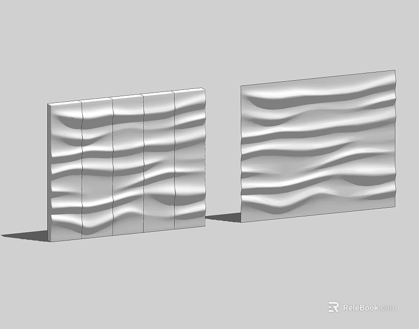 Decorative Wall Panels With Wavy Surface Texture For Modern Interior Design 3d model