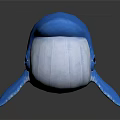 Blue And White Plush Whale Stuffed Toy With Black Eye And Fins