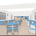 Science Themed Exhibition Hall Culture Wall With Blue Background And Educational Displays