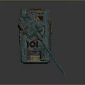 Military Teal Tank With Weathered Metallic Finish Turret Gun Barrel And Tracks
