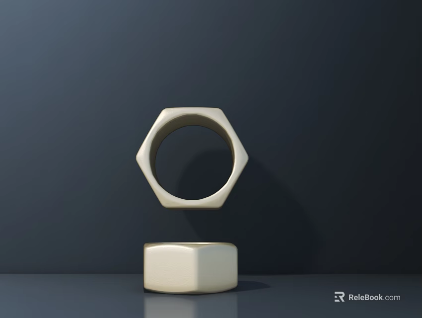 Modern White Hexagonal Dining Chair With Stable Base And Dark Background Design 3d model