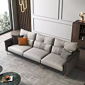 Light Luxury Three-Seat Sofa Casual Minimalist Sofa Coffee Table Combination 3d model