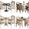 Quiet leisure table and chair combination 3d model
