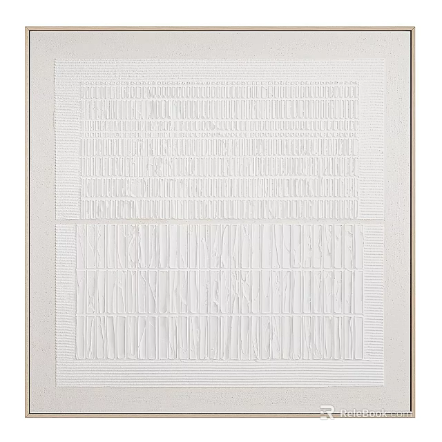 Modern Elegant White Wall Decor With Geometric Patterns And Textured Design 3d model 