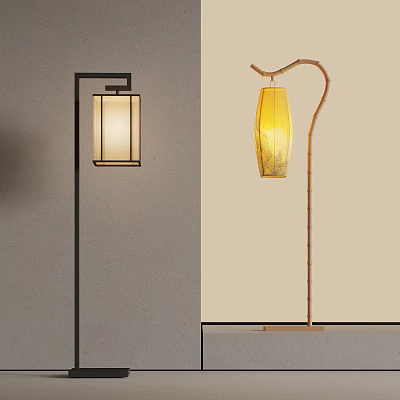 Modern And Traditional Floor Lamps With Unique Designs For Interior Home Decor 3d model