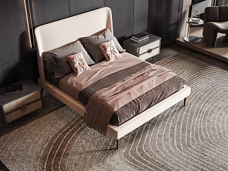 Modern style commodity bed 3d model