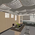 New partition gauze curtain partition exhibition hall ceiling 3d model