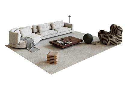 Sofa coffee table combination 3d model