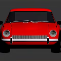 Red Vintage Sports Car With Sleek Design Black Windows And Silver Wheels On Reflective Surface