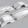 Landscape Bridge Designs With Arch Structure Stone Railings And Steps 3d model
