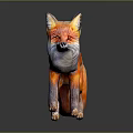 Realistic 3D Red Fox Character With Vivid Fur White Underbelly And Black Legs 3d model
