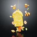 Modern Ice Cream Bee Cartoon Bee Cartoon Ice Cream 3d model