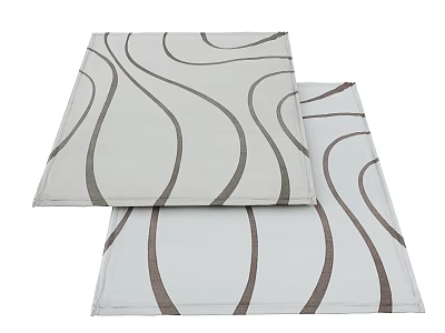 Square Rugs Featuring Light Background And Dark Brown Wavy Curved Patterns Design 3d model