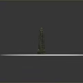 Scenic View Of Old Iron Fence With Stone Pillars On White Platform Gray Background