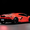 Red Lamborghini Sports Car With Modern Sleek Exterior And Black Wheels