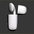 Sleek White Wireless Earbuds With Charging Case For Computer Audio Accessory 3d model