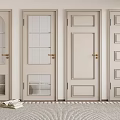 Various Style Neutral Hinged Doors With Glass Panels And Golden Handles For Home Interior Design