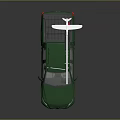 Green Pickup Truck with Roof Rack for Cargo Loading and Modern Utility Features