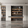 Modern Sleek Decorative Cabinet Design With Glass Panels LED Lighting And Display Shelves