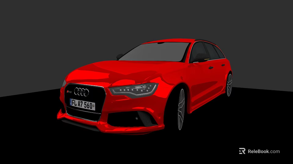 Red Audi Station Wagon With LED Headlights Sporty Design And Alloy Wheels 3d model 