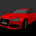 Red Audi Station Wagon With LED Headlights Sporty Design And Alloy Wheels