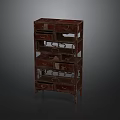 Vintage Wooden Multi Layer Storage Shelf Cabinet With Drawers And Hooks For Home Organization