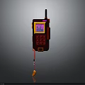 Vintage Mobile Phone With Antenna Yellow Pink Screen Red Buttons And Strap