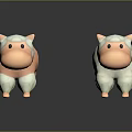 Cute Sheep Stuffed Toys In Pink And White With Round Bodies And Small Ears