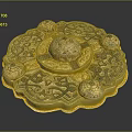 Golden Ornamental Clothing Accessory With Intricate Floral Patterns And Detailed Engravings