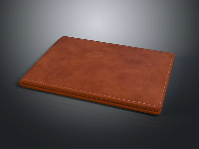 Elegant Brown Leather Case With Stitched Edges And Smooth Surface Texture 3d model