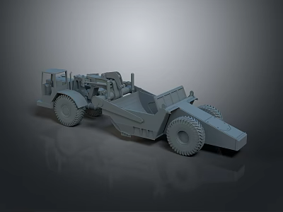 3D Rendered Construction Utility Vehicle With Large Tires Front Loader Bucket And Operator Cabin 3d model