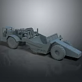 3D Rendered Construction Utility Vehicle With Large Tires Front Loader Bucket And Operator Cabin