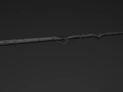 Detailed 3D Model of Long Barrel Weapon With Grip and Metallic Texture 3d model