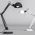 Modern Black and White Desk Lamps with Adjustable Arms for Home Office Use